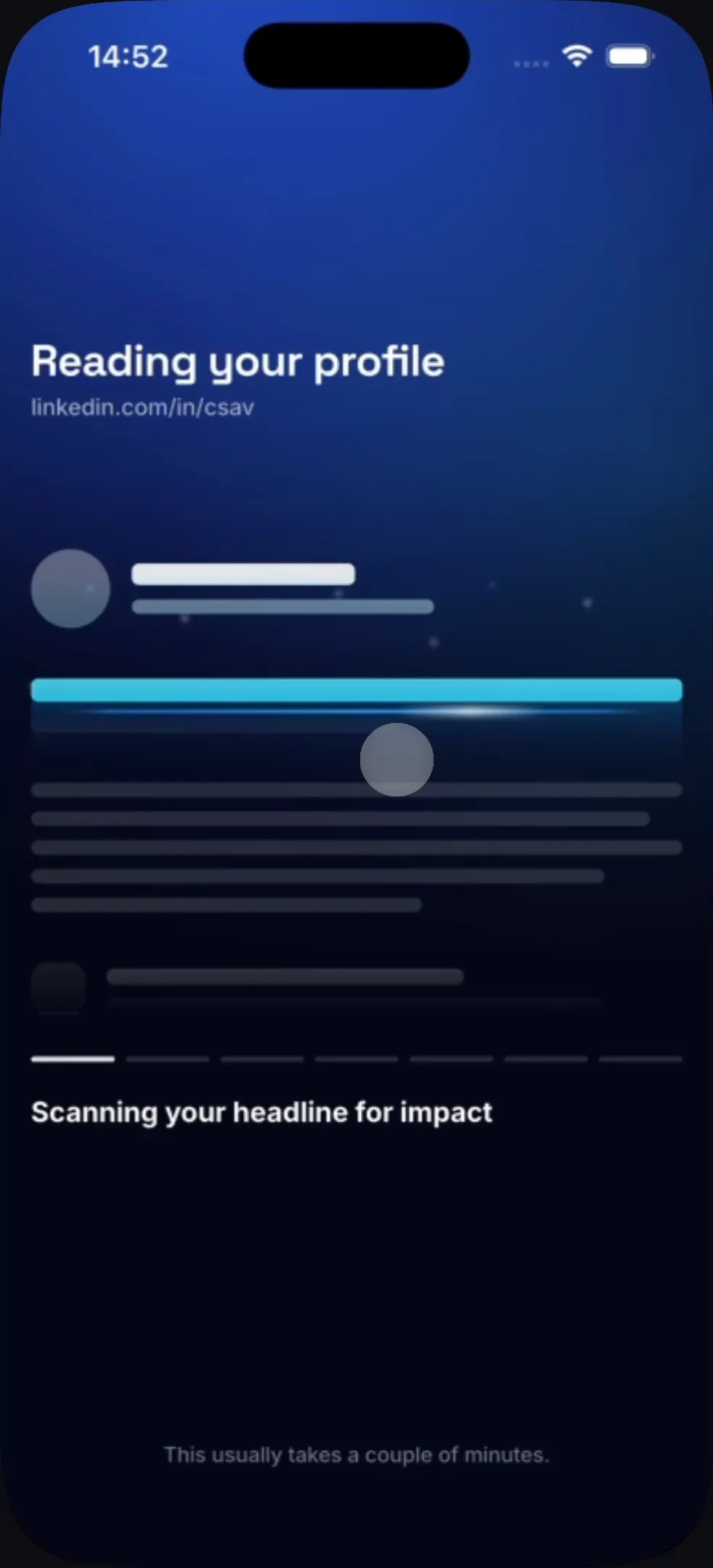 Standout — profile being scanned