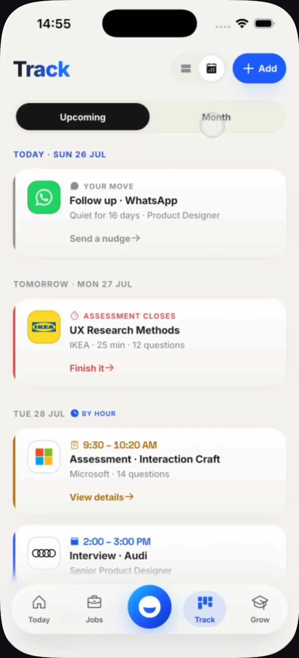 Standout — upcoming actions and deadlines