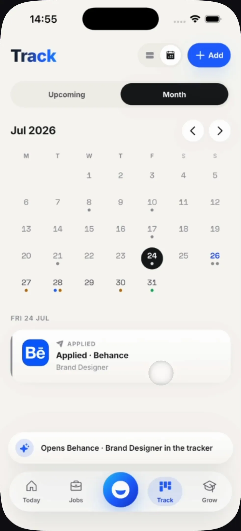 Standout — month view of the search
