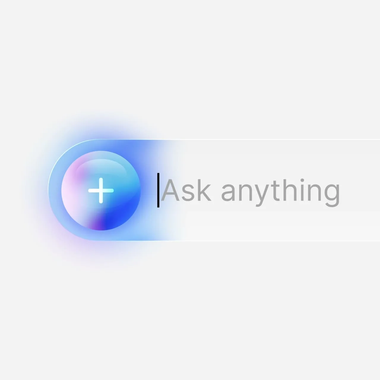 Shot — An assistant input field waking, a lit orb breathing beside the caret