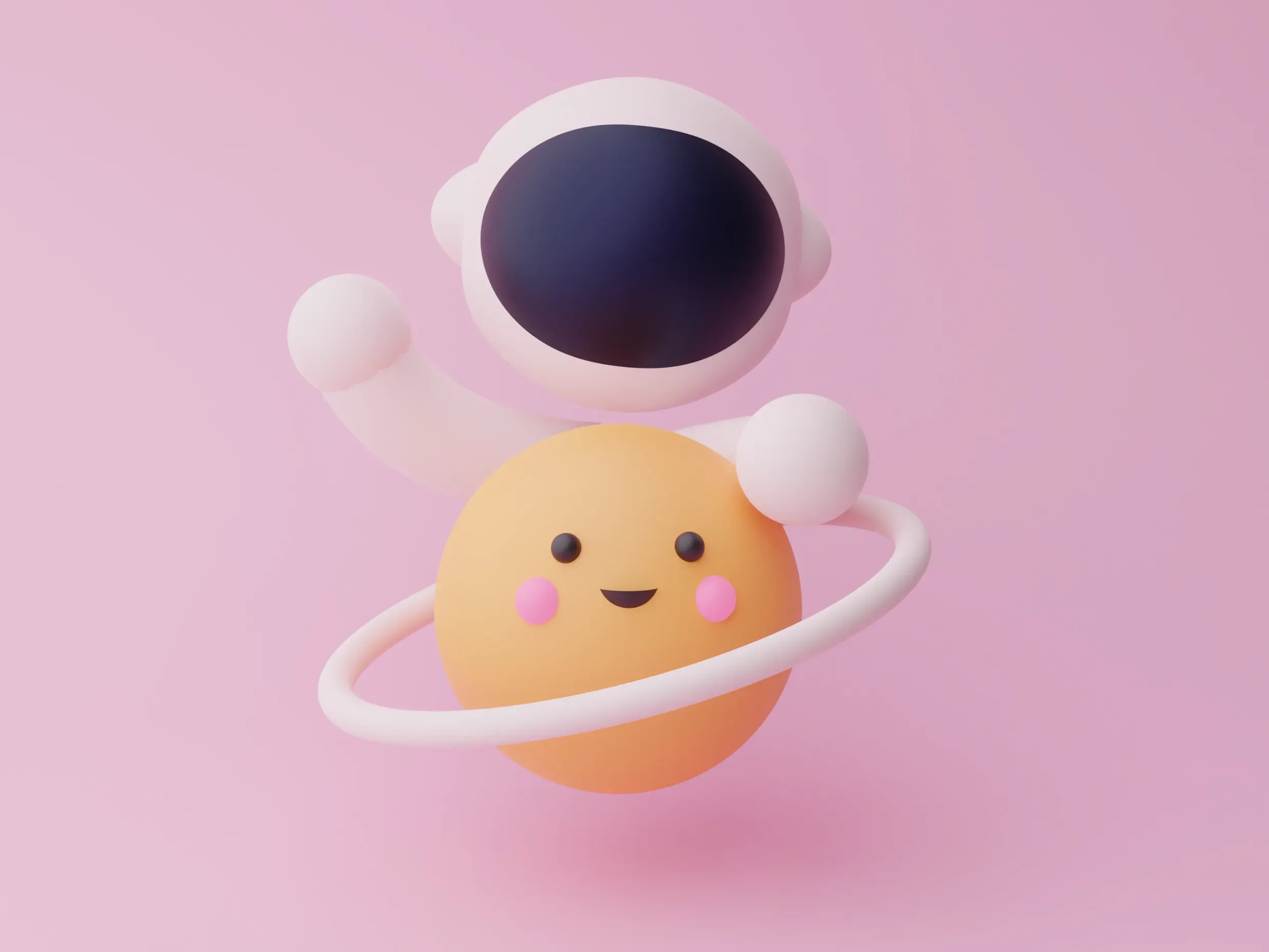 Shot — An astronaut hanging off a ringed planet