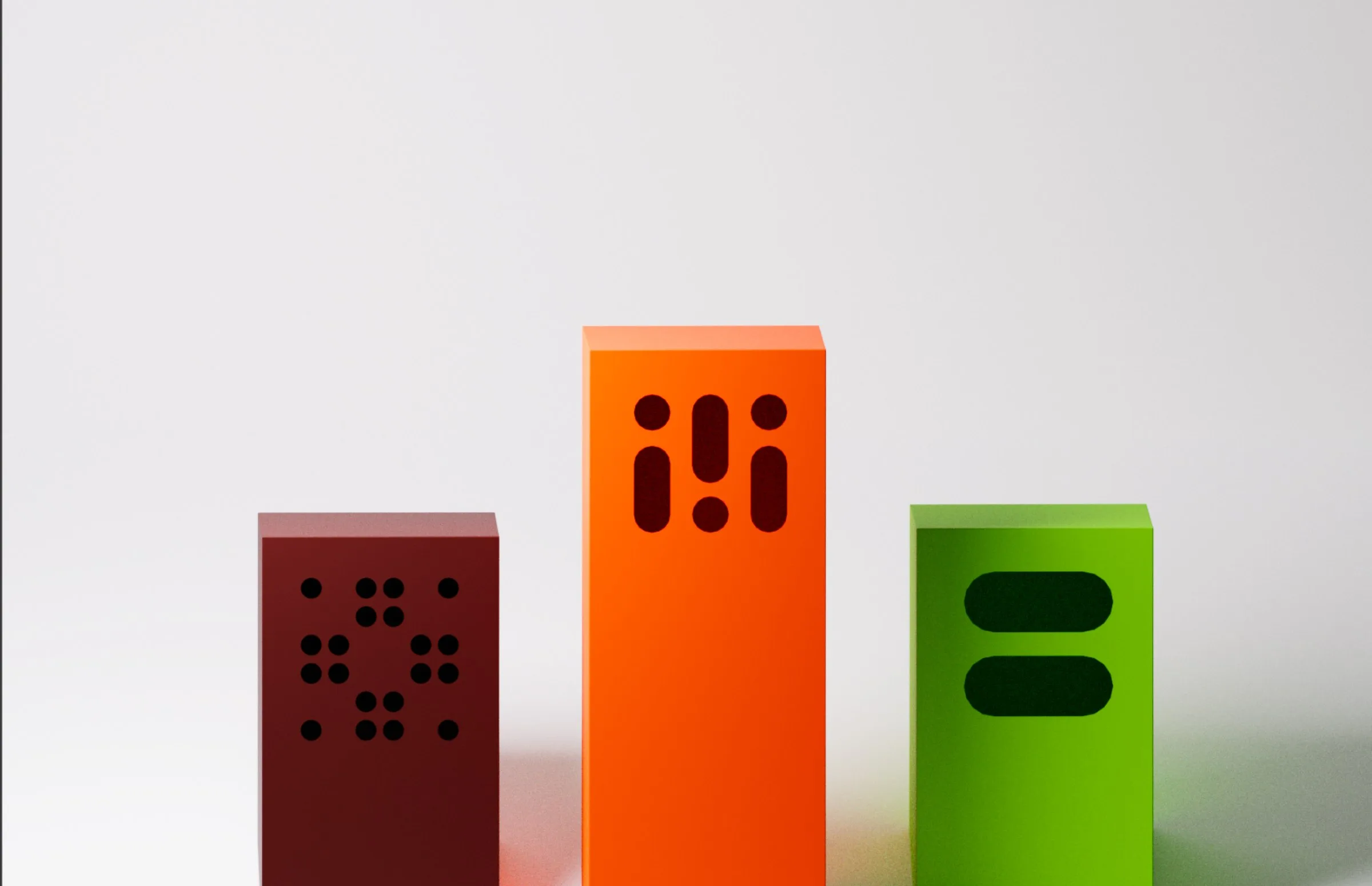 Flavoy — the three cap colours standing side by side