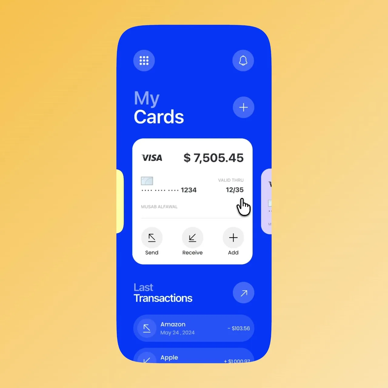 Shot — A wallet's card stack riffled through, the balance keeping up