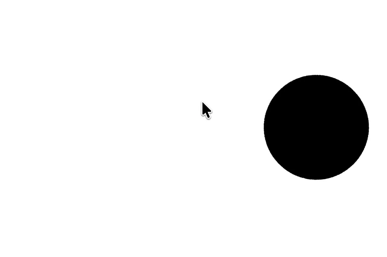 Shot — Two circles meeting and merging — a loader, drawn as one gesture