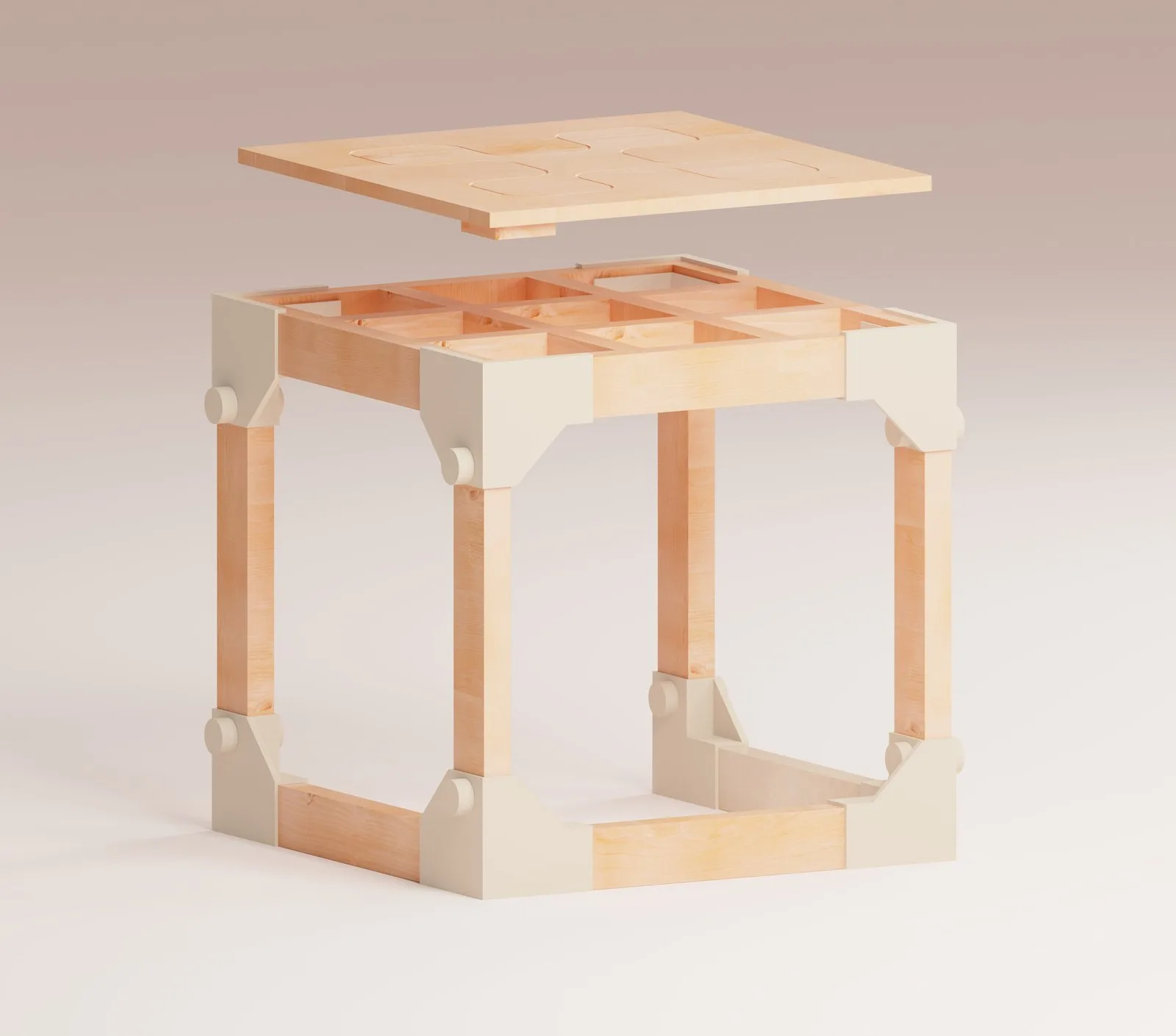 Morpho — desk with the top lifted clear