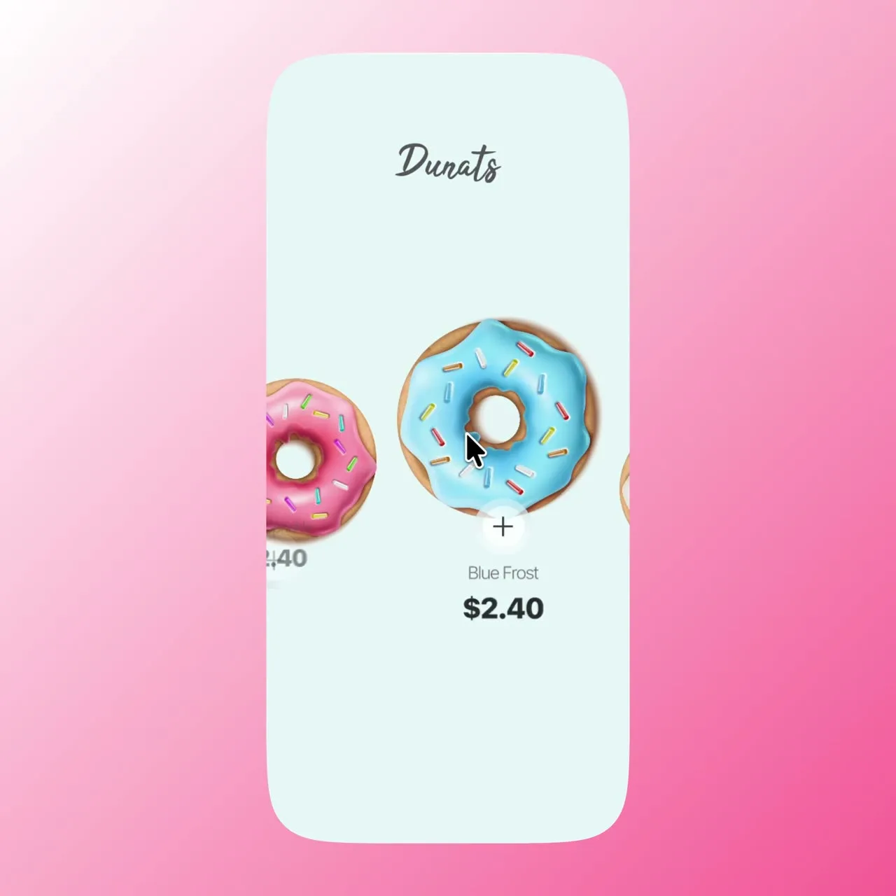 Shot — A donut chosen by flavour, the whole page retinting to match