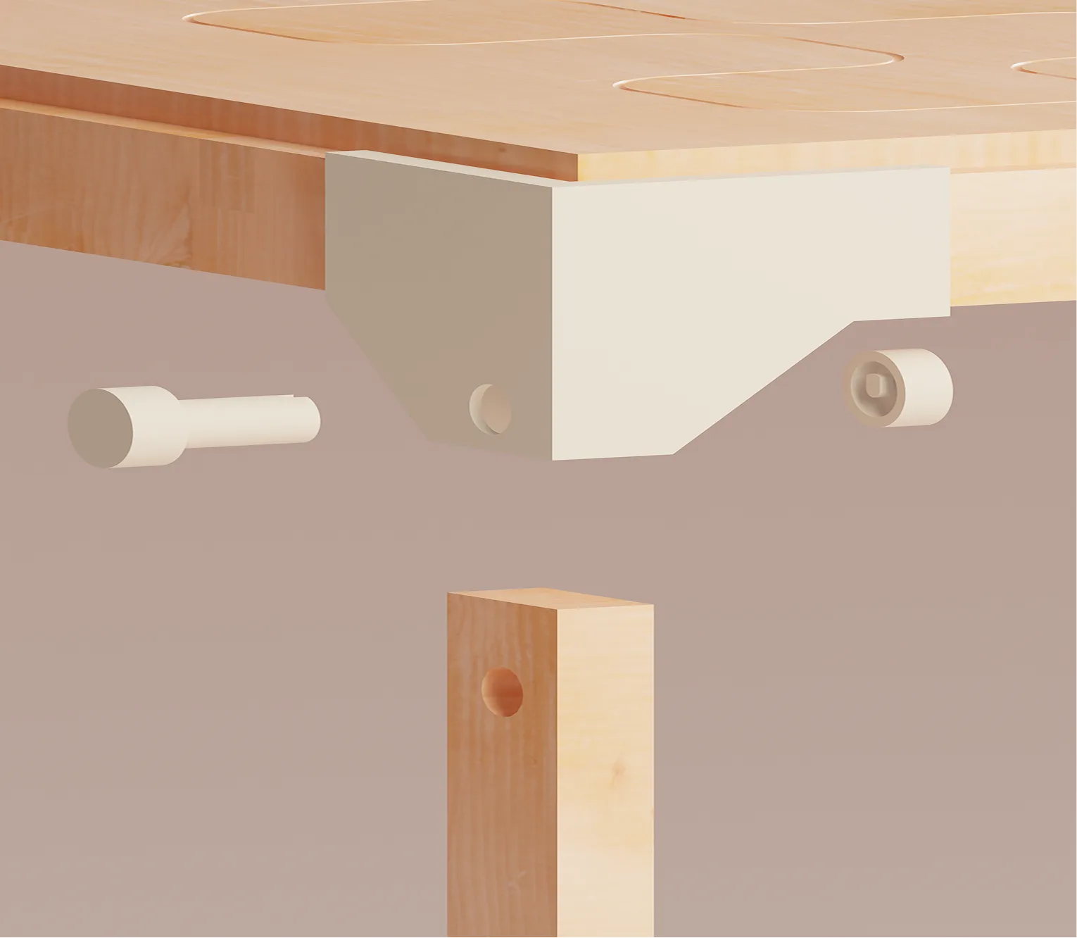 Morpho — macro of the printed corner joint and pin