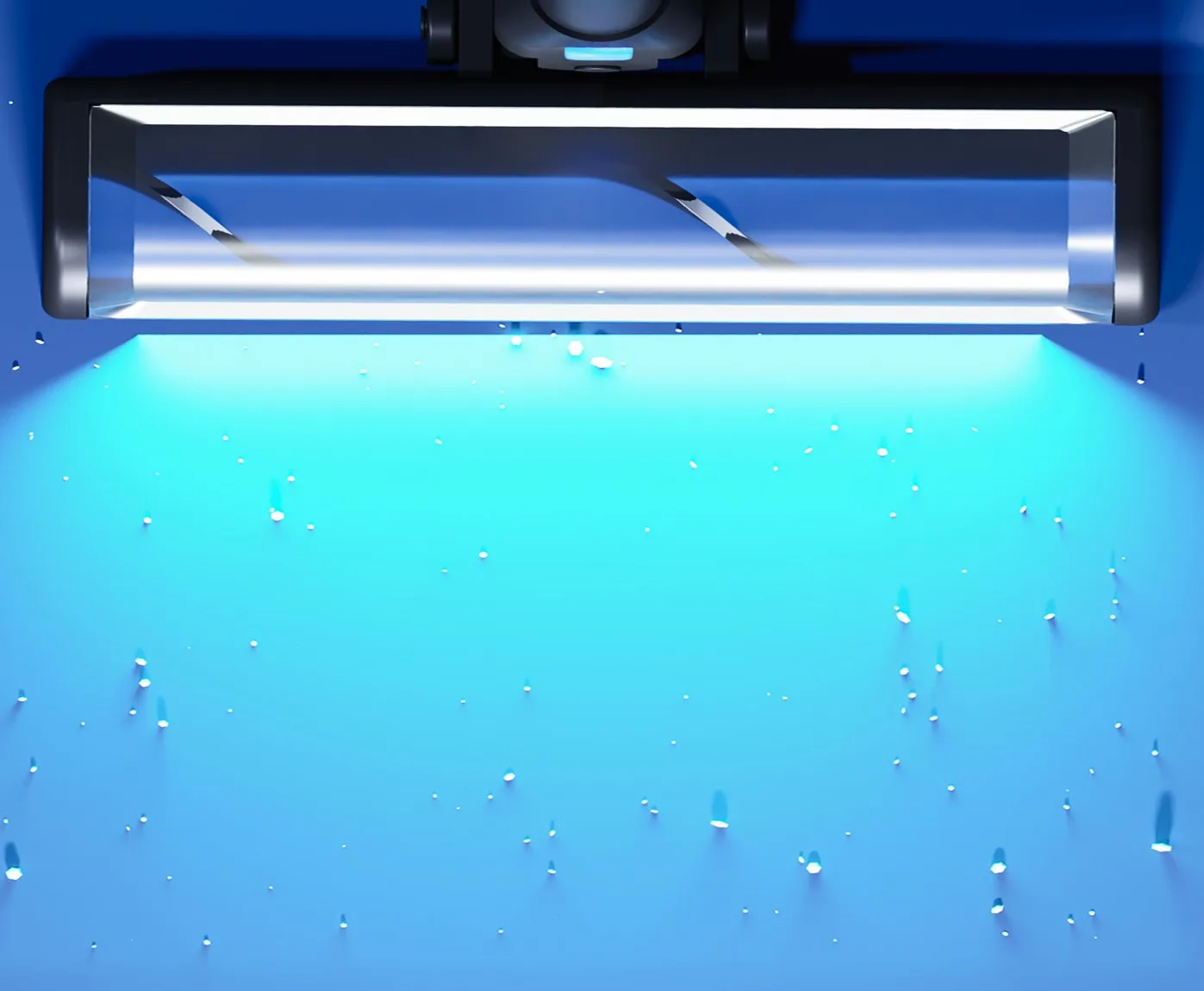 Luma — macro of the floor head and its light beam