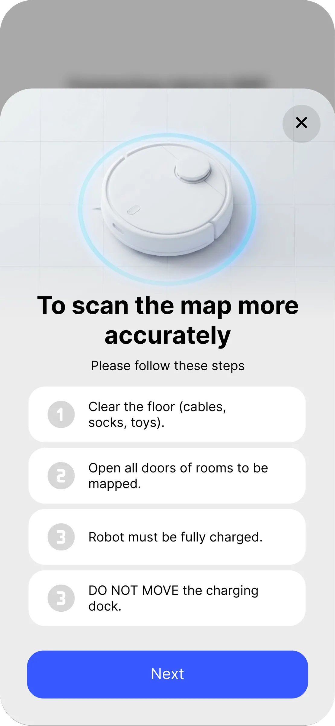 Vacuum App — tips for an accurate first scan