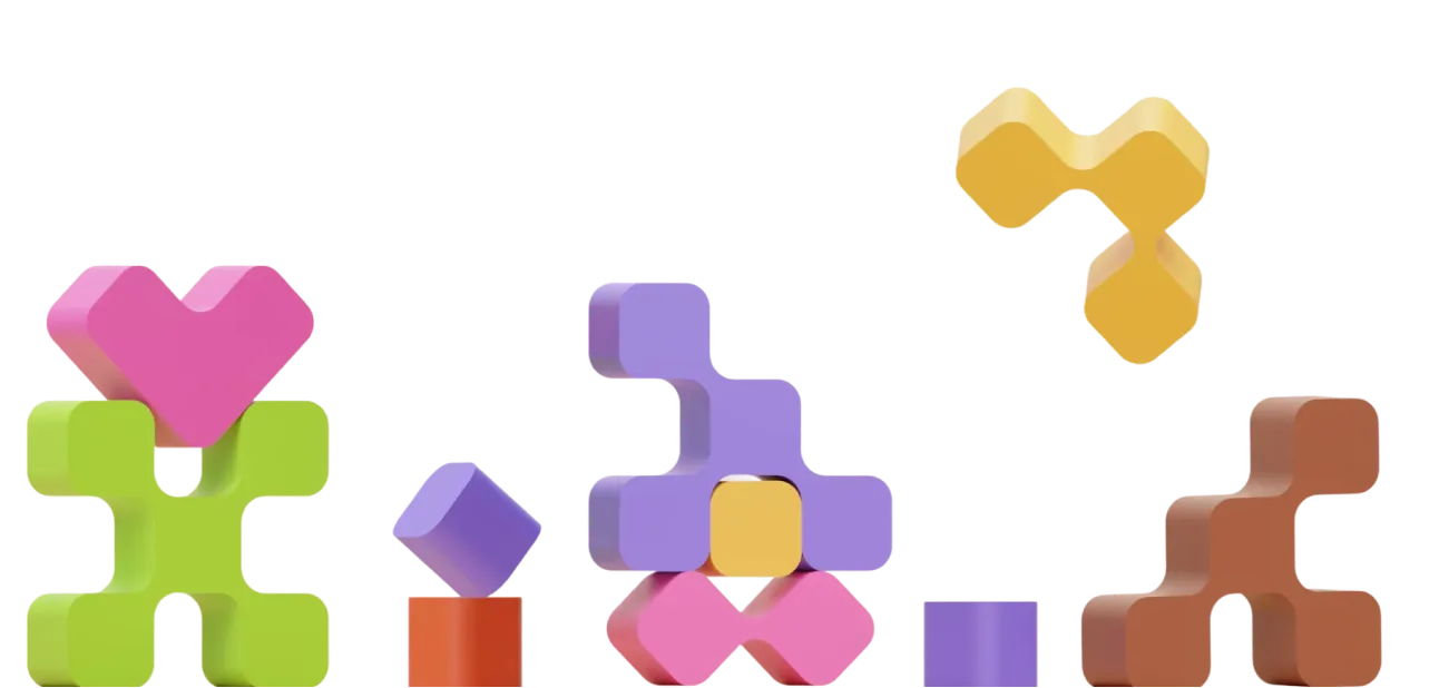 Morpho — the nine Morpho piece shapes laid out