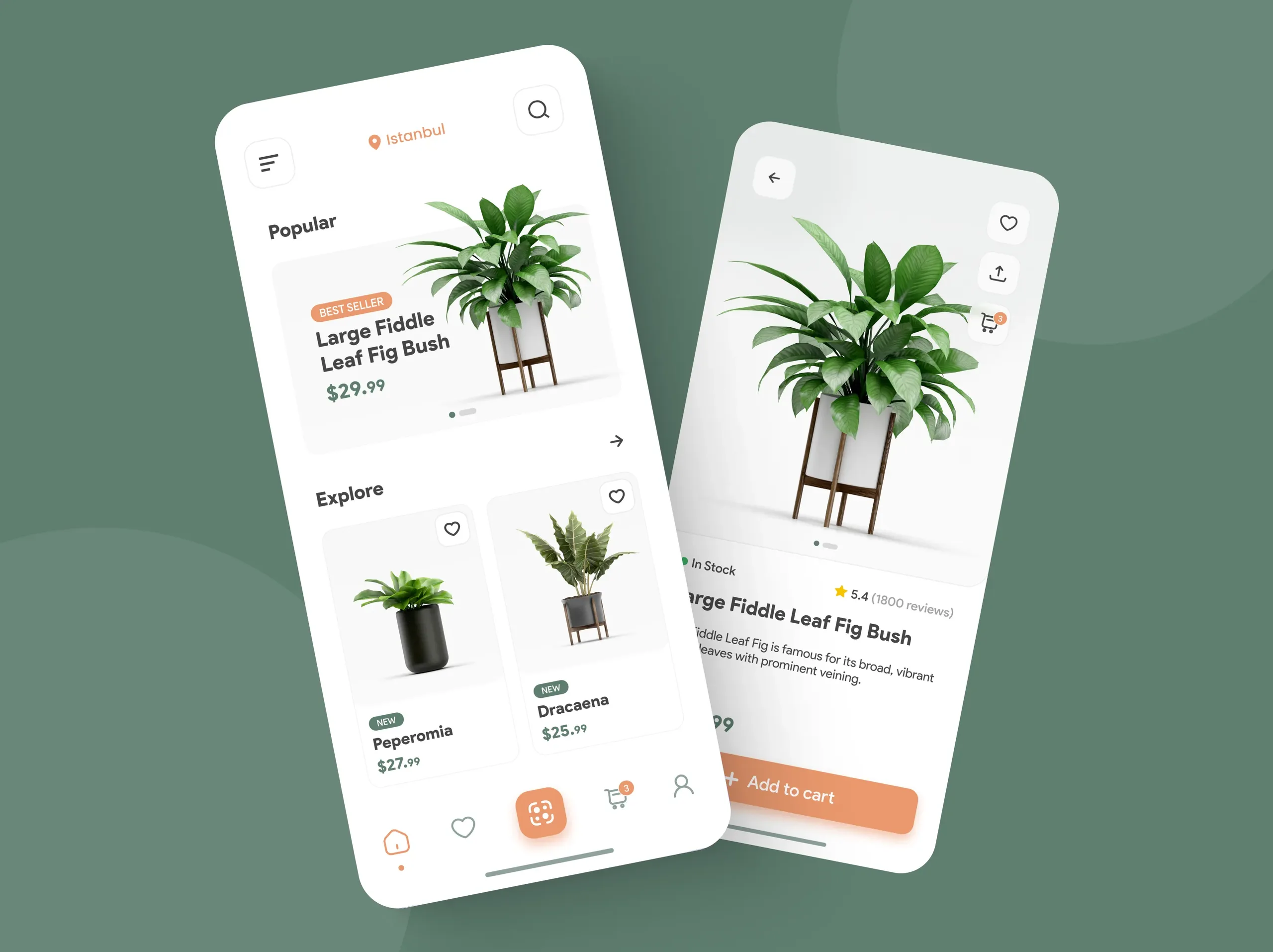 Shot — A plant store app, browse and product detail