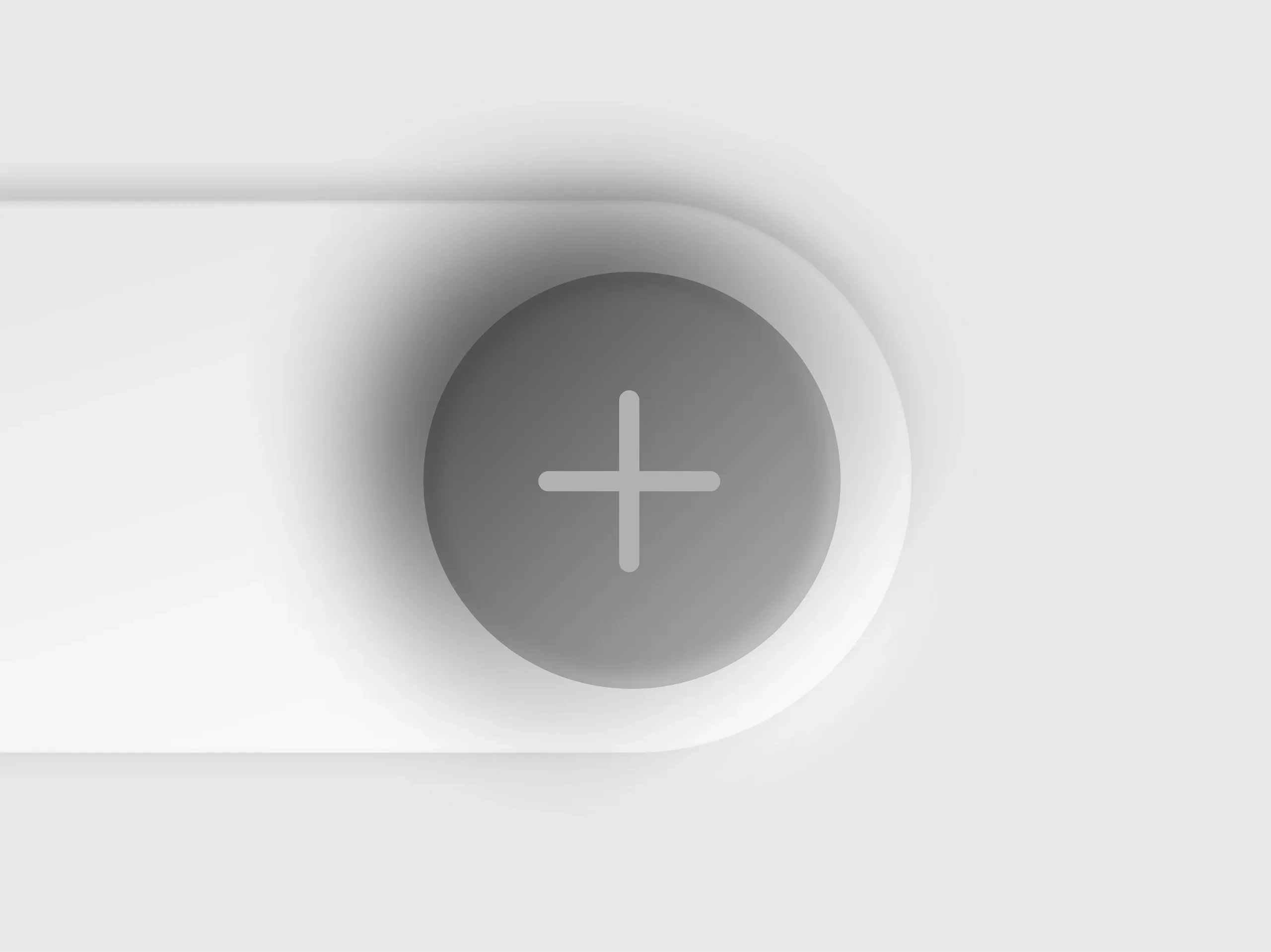 Shot — A plus button pressed into a soft white surface