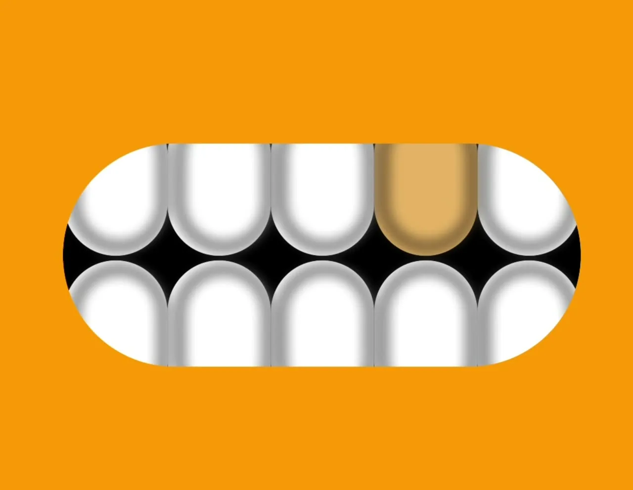Shot — White rollers turning inside a pill, endlessly