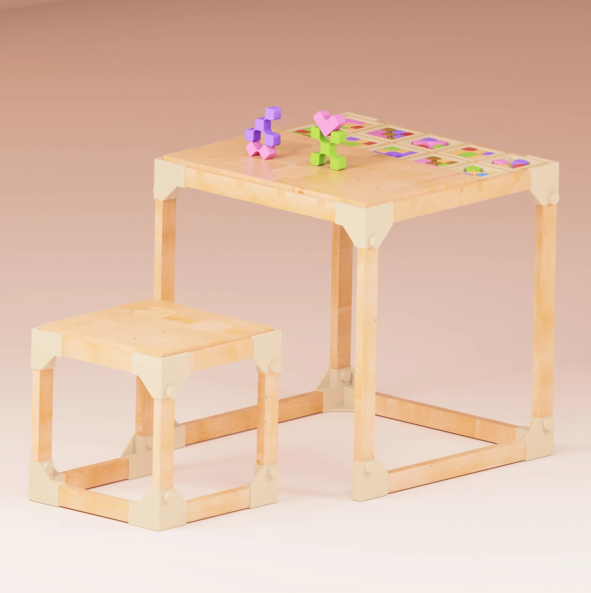 Morpho — desk and stool as a pair