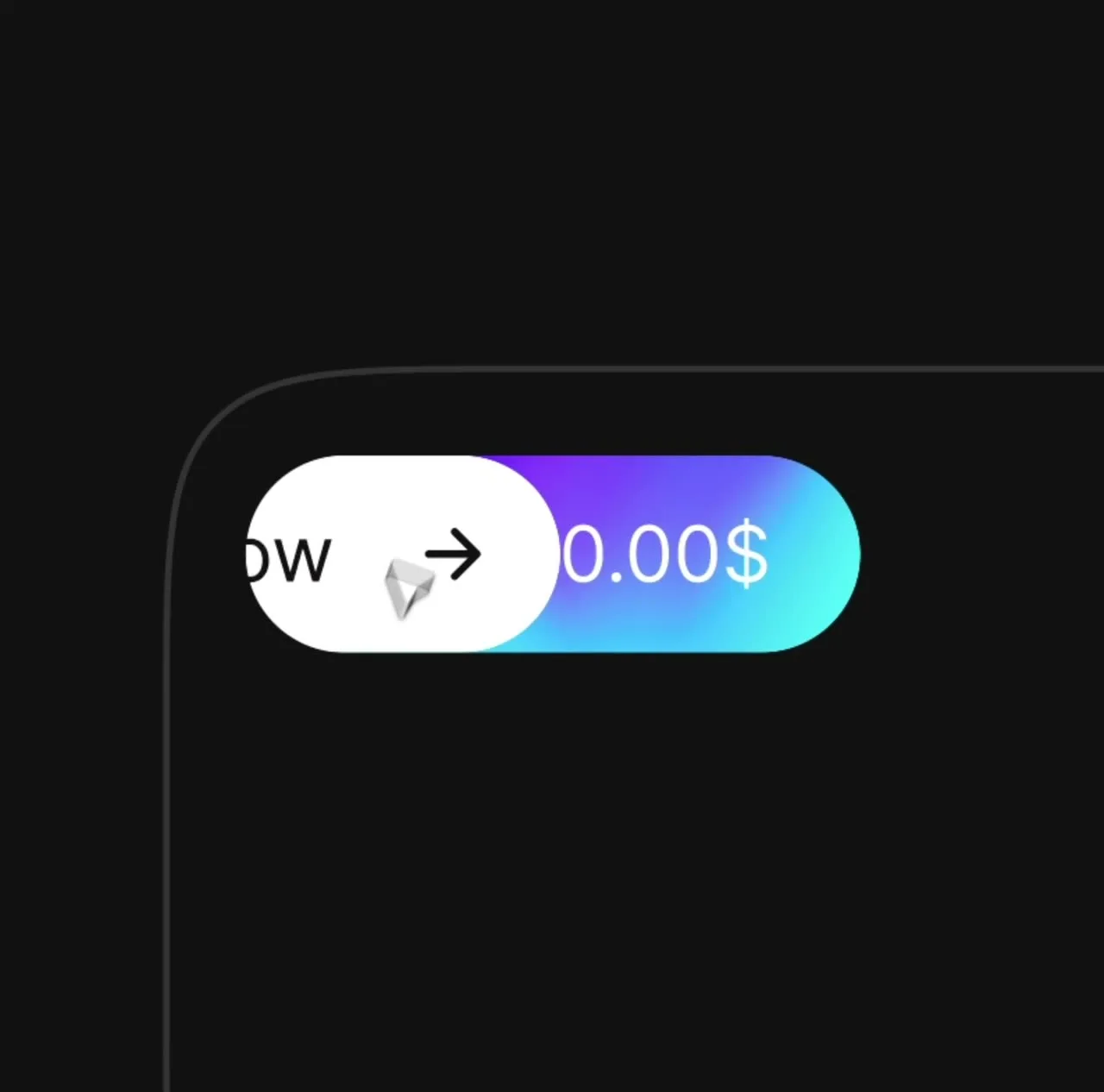 Shot — A payment control dragged across its track, the amount resolving as it lands
