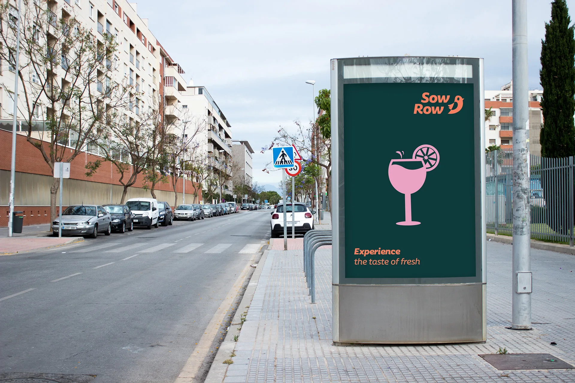Sow Row — a Sow Row kiosk poster on a city street