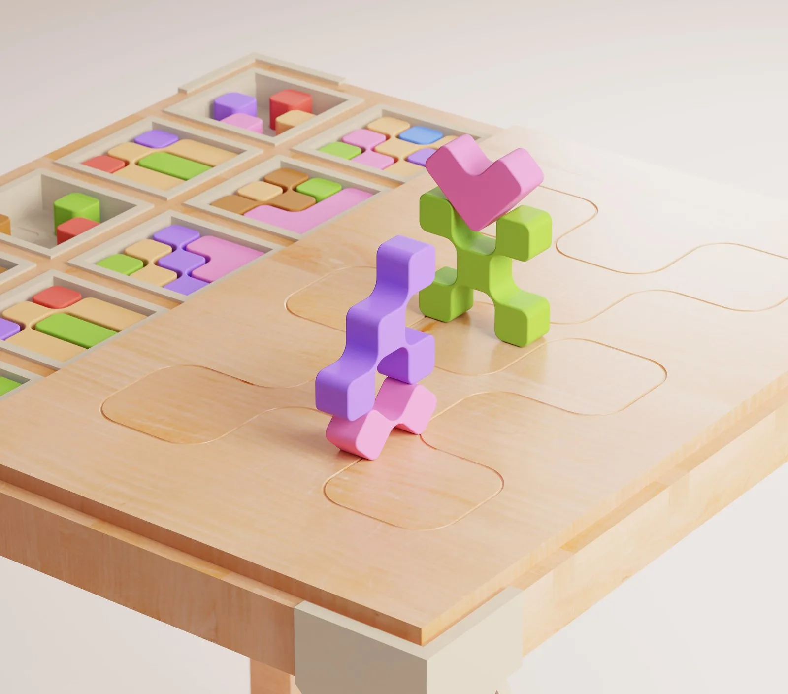 Morpho — blocks standing on the Morpho desk surface