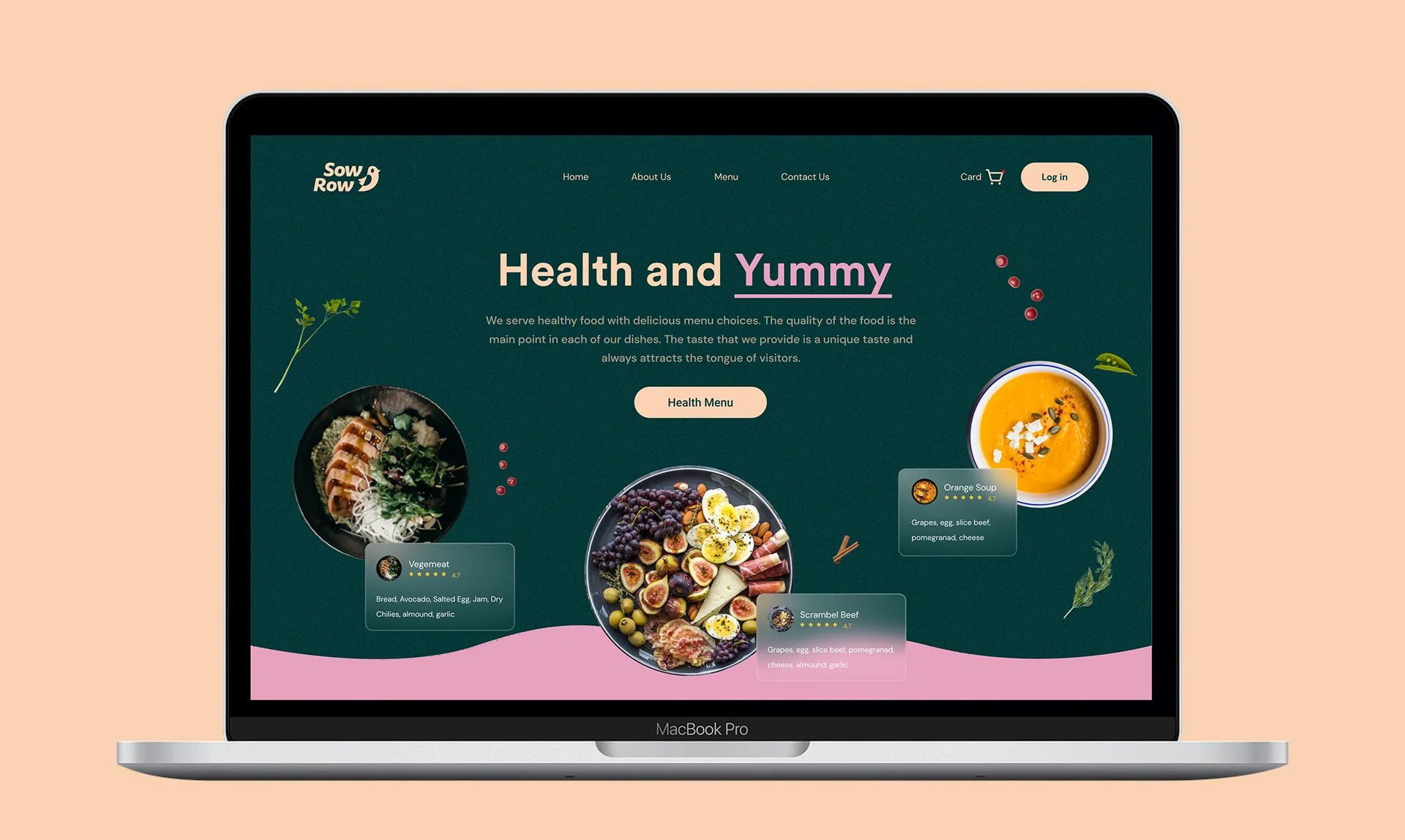 Sow Row — the Sow Row website on a laptop