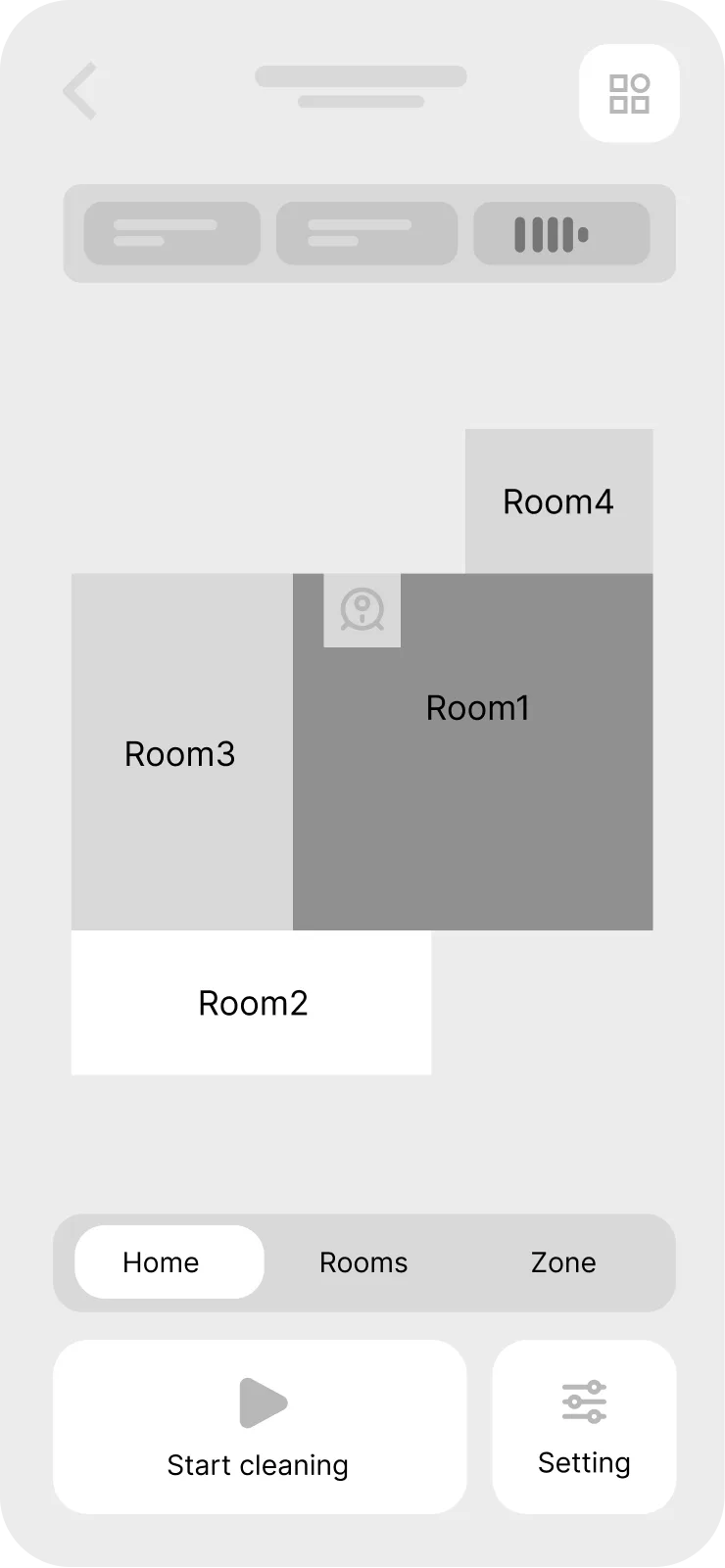 Vacuum App — wireframe — the live map