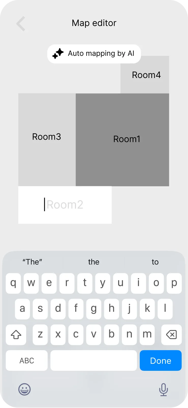 Vacuum App — wireframe — renaming a room