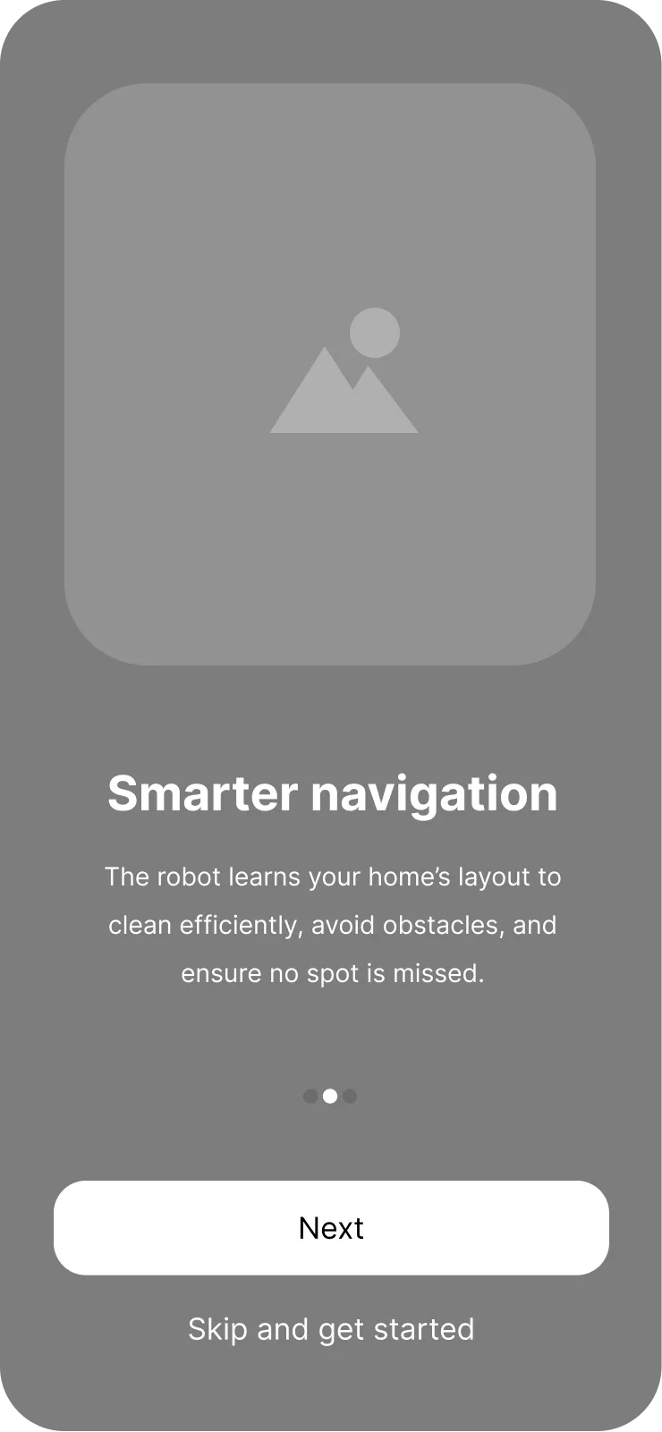 Vacuum App — wireframe — onboarding 2
